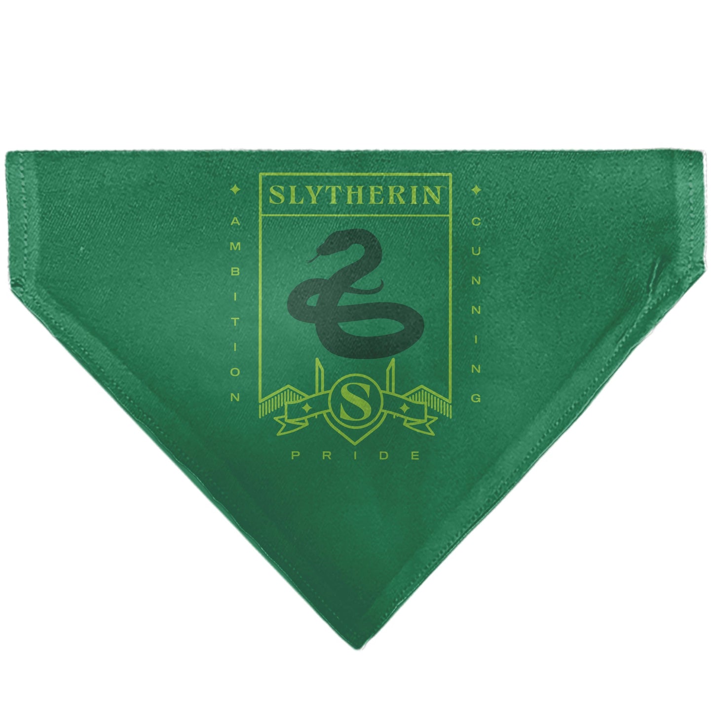 Pet Bandana - Harry Potter SLYTHERIN Traits Banner and Icons Greens/Yellow