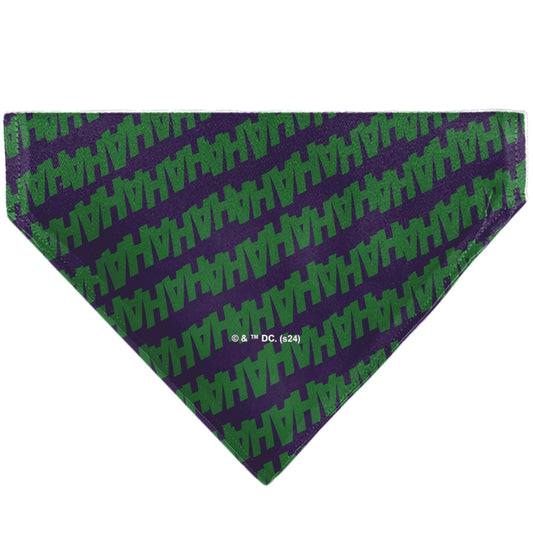 Pet Bandana - The Joker Laugh HAHAHA Text Purple/Green
