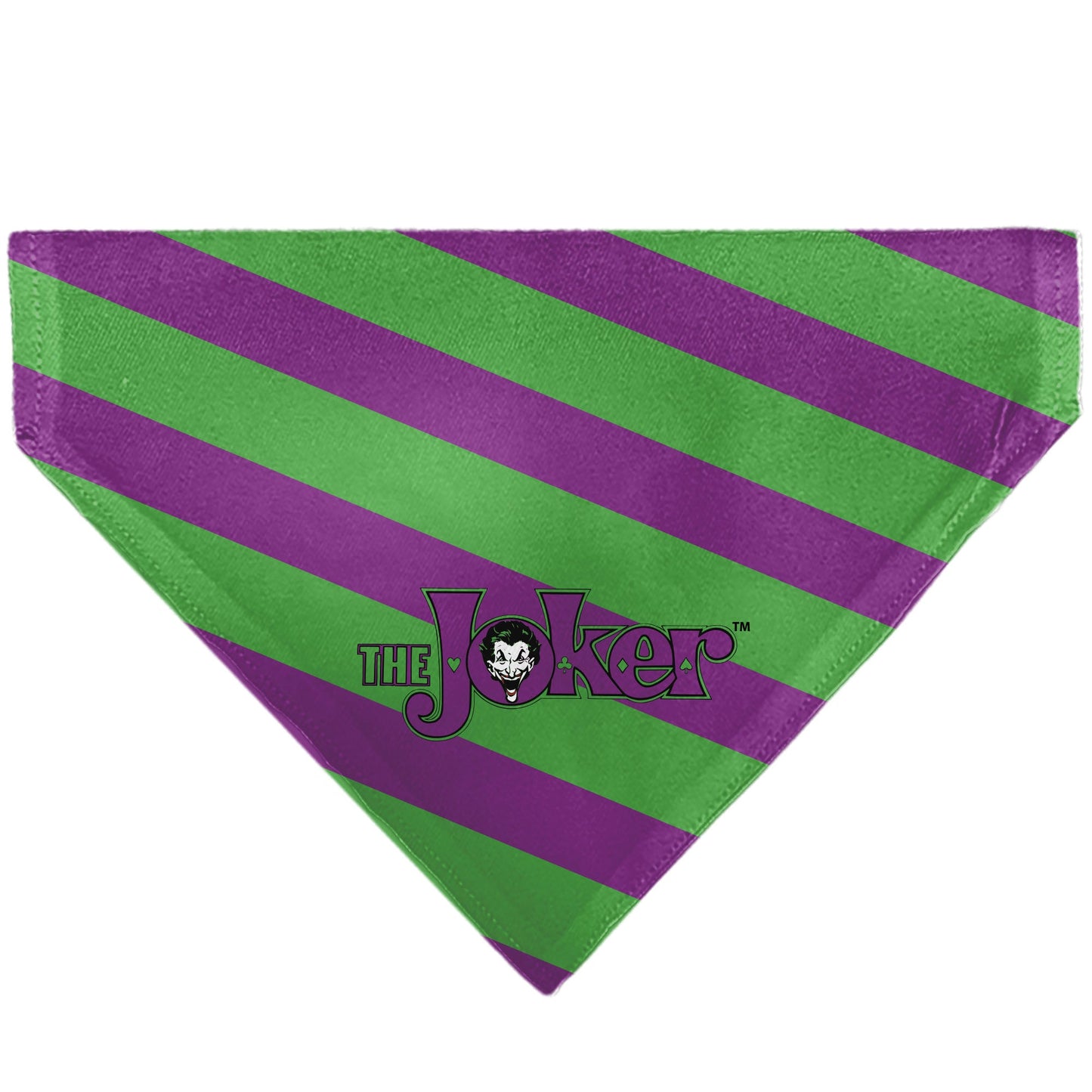 Pet Bandana - THE JOKER Title Logo and Stripe Green/Purple
