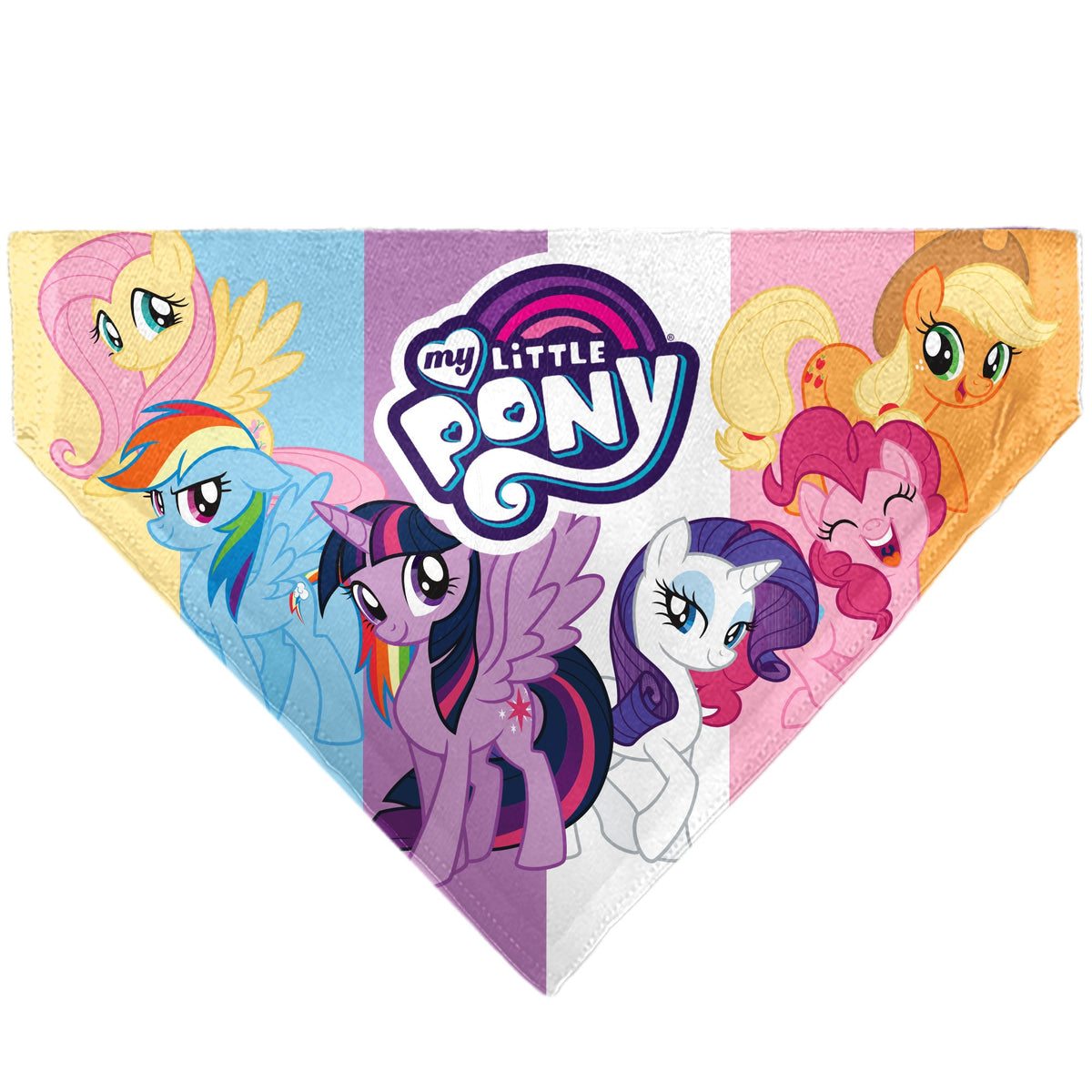 Pet Bandana - MY LITTLE PONY Mane Six Pony Poses and Title Logo Multi Color