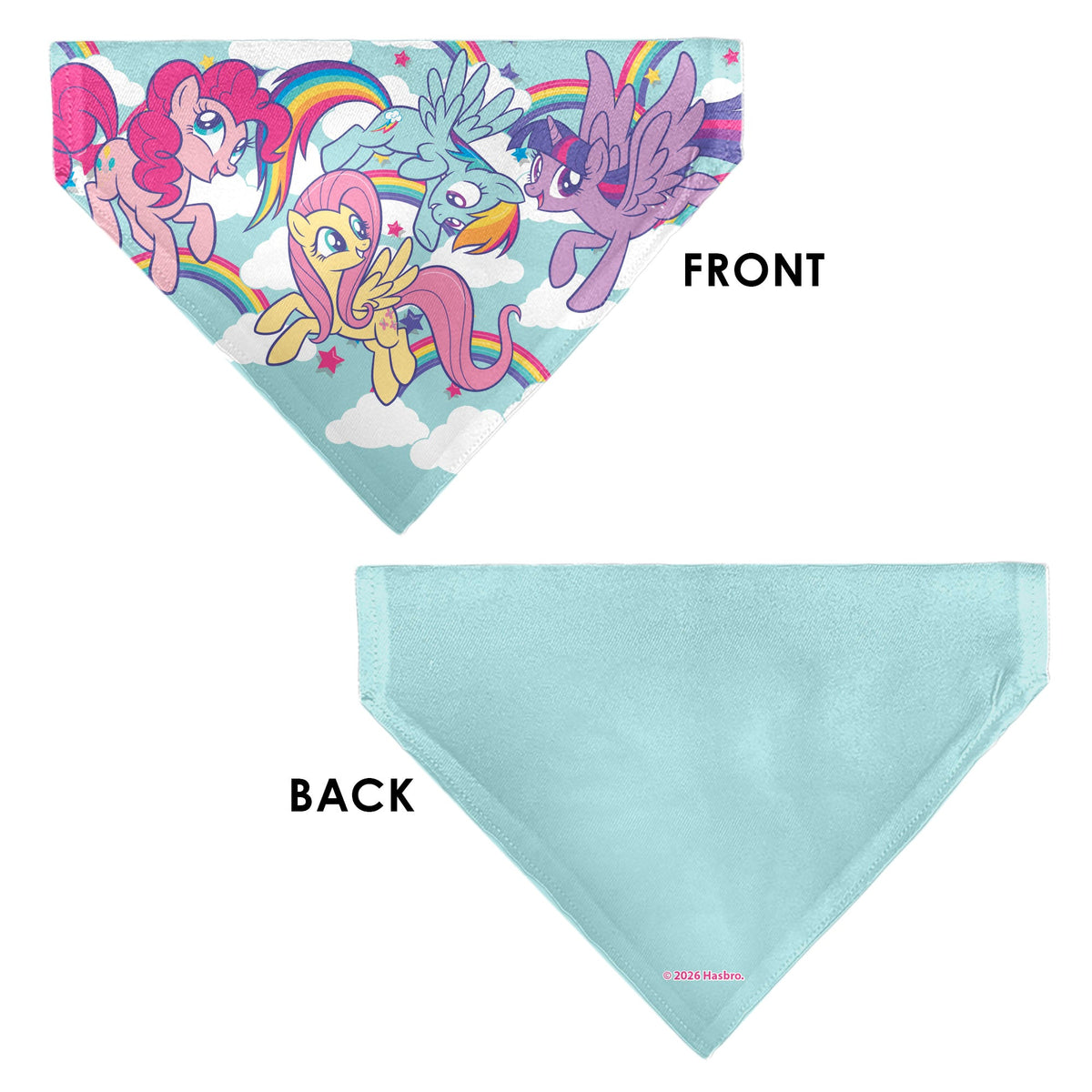 Pet Bandana - My Little Pony Four Ponies and Rainbows Multi Pastel