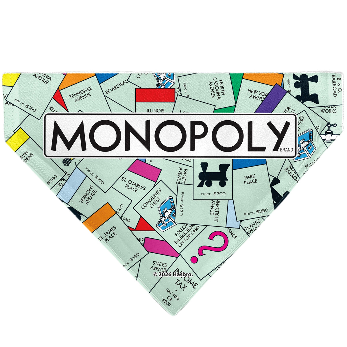 Pet Bandana - Monopoly Game Board and Space Icons Stacked