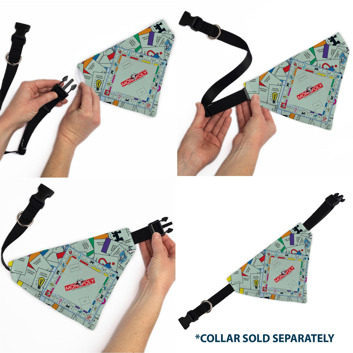 Pet Bandana - Monopoly Game Board and Space Icons Stacked