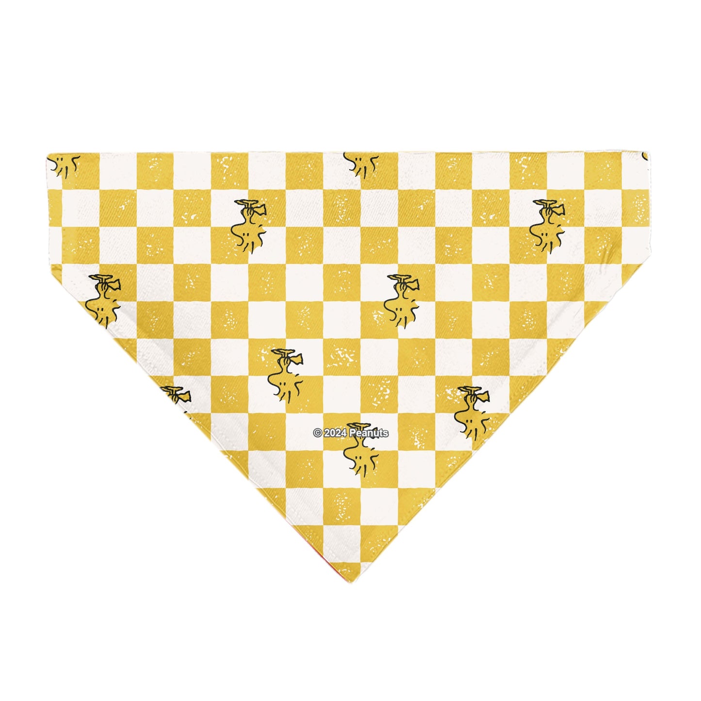 Pet Bandana - Peanuts Woodstock Pose Checker Yellow/White