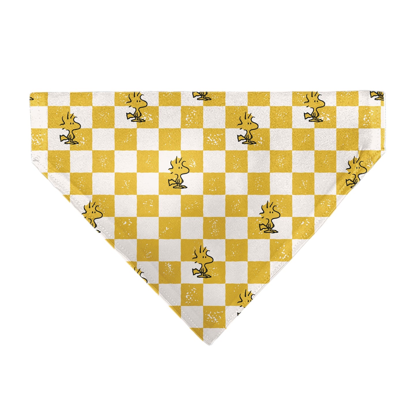Pet Bandana - Peanuts Woodstock Pose Checker Yellow/White