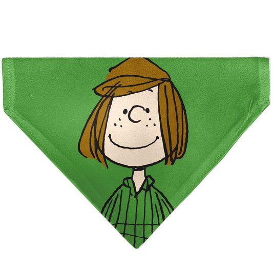 Pet Bandana - Peanuts Peppermint Patty Smiling Face Pose Green