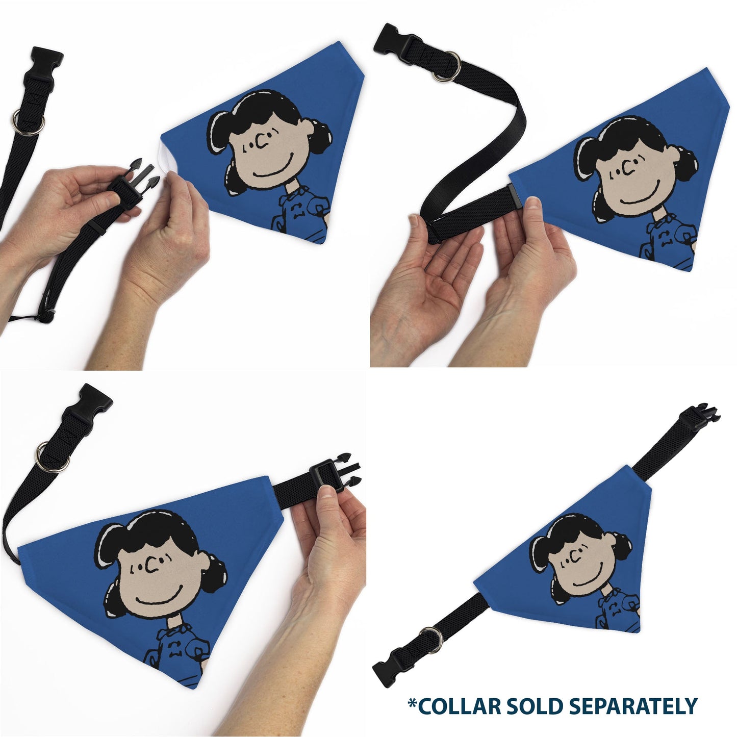 Pet Bandana - Peanuts Lucy van Pelt Smiling Face Pose Blue