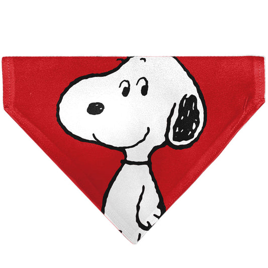 Pet Bandana - Peanuts Snoopy Smiling Face Pose Red