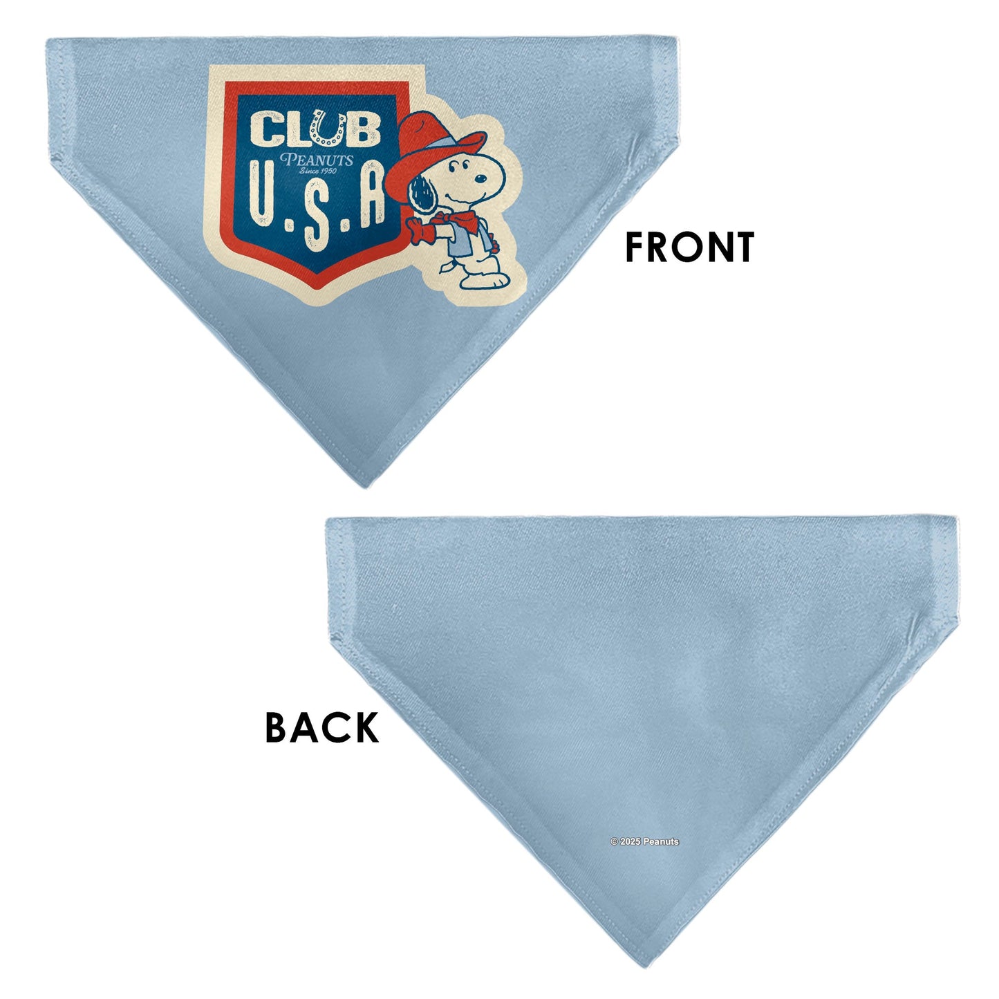 Pet Bandana - Peanuts Snoopy COWBOY USA Pose Light Blue/Red/White/Blue