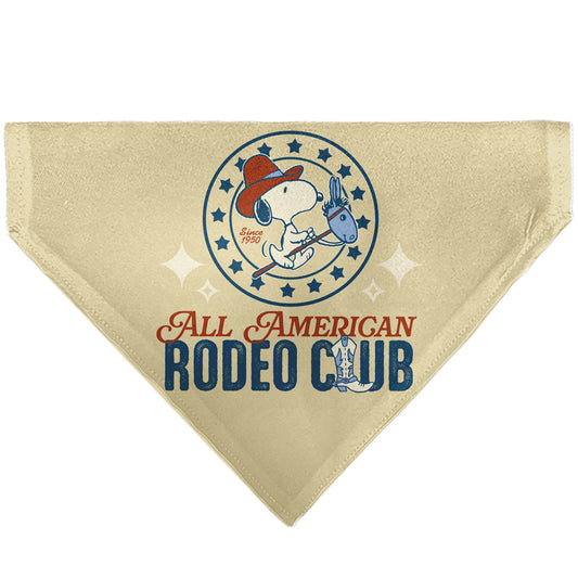 Pet Bandana - Peanuts Snoopy ALL AMERICAN RODEO CLUB Pose Beige/Red/Blues