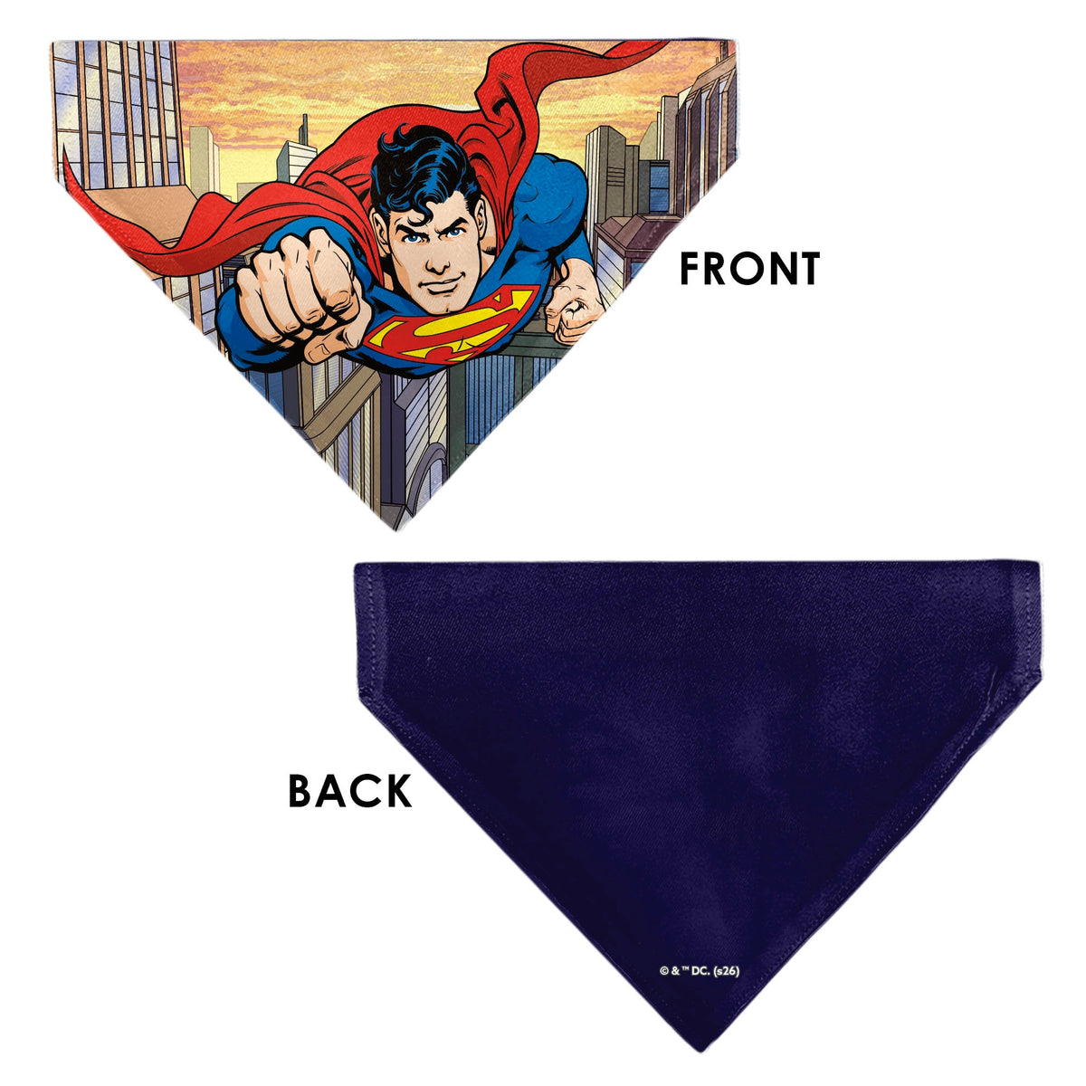 Pet Bandana - Superman Flying Action Cityscape Pose