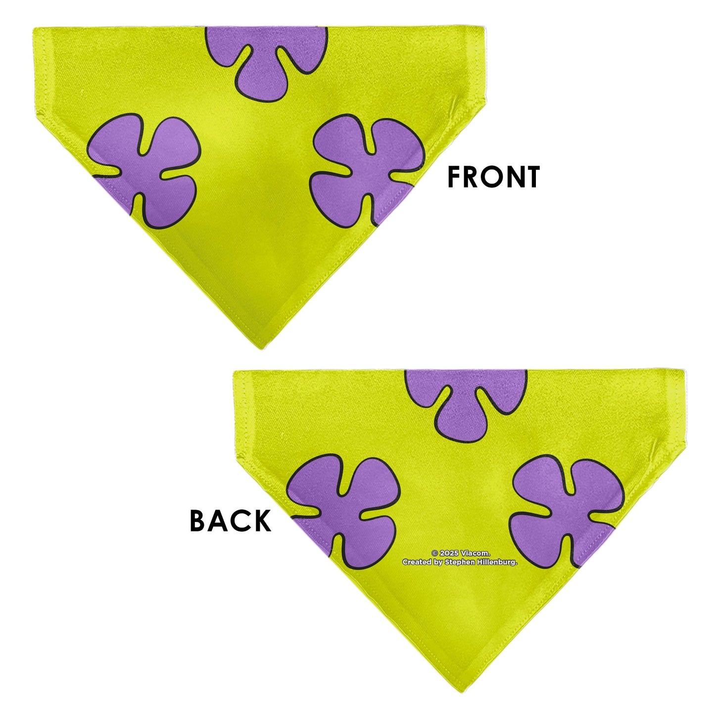 Pet Bandana - Patrick Star Shorts Flower Icon Green/Lavender