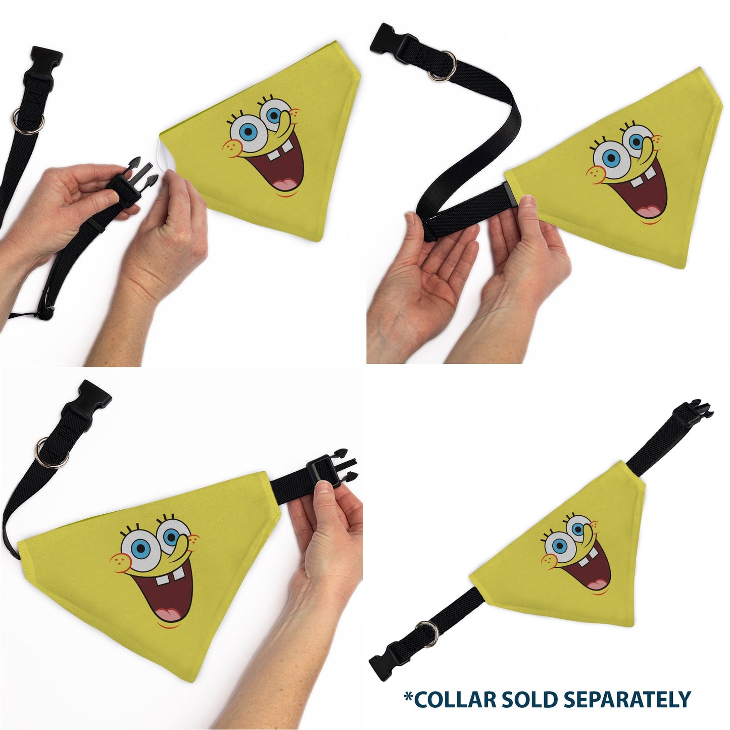 Pet Bandana - SpongeBob SquarePants Excited Smile Expression Yellow