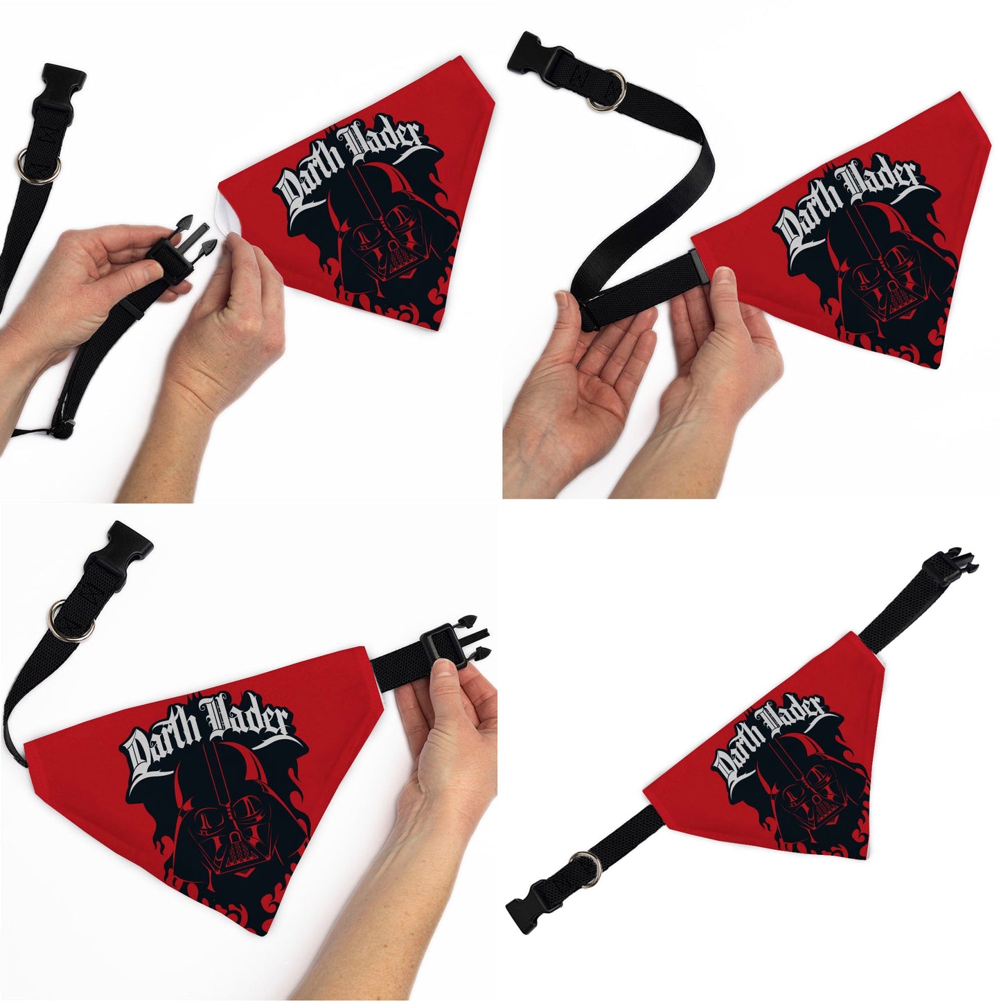 Pet Bandana - Star Wars DARTH VADER Face and Text Flame Red/Black/White
