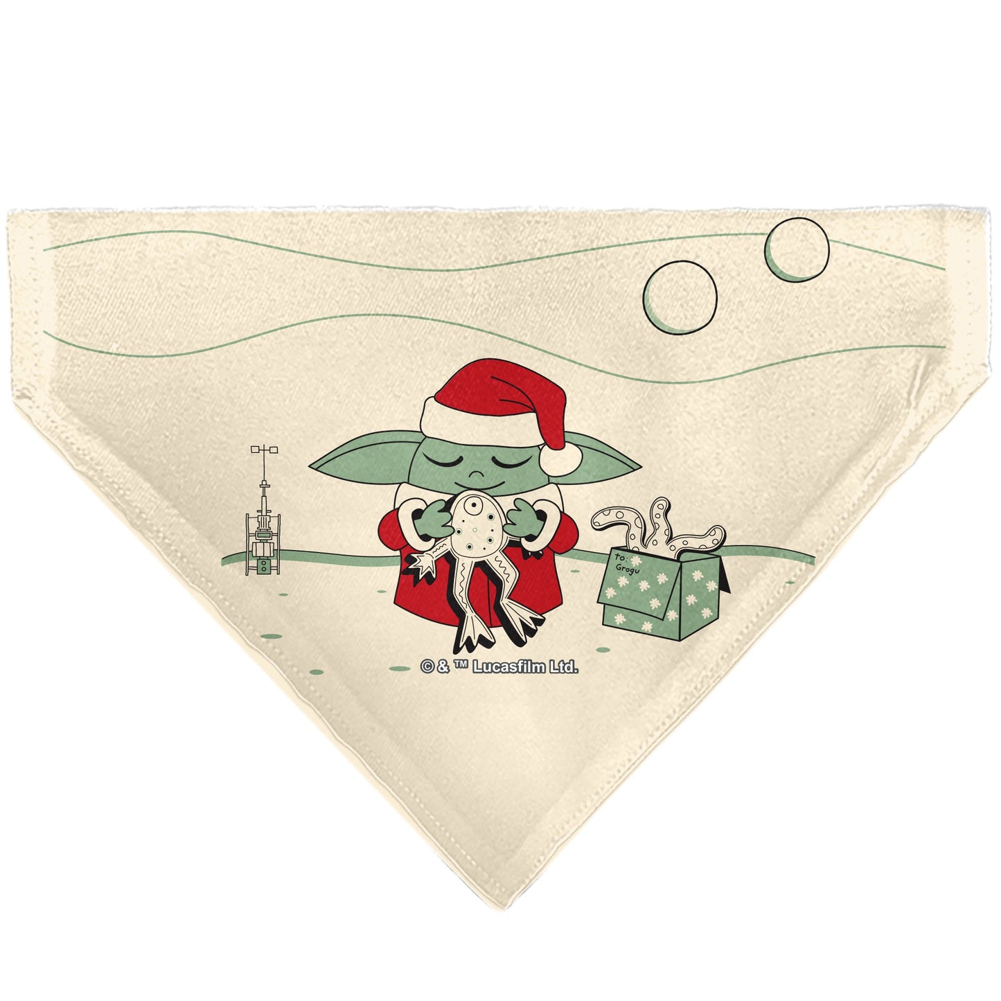 Pet Bandana - Star Wars Holiday Grogu Baby Yoga Santa Claus Scenes