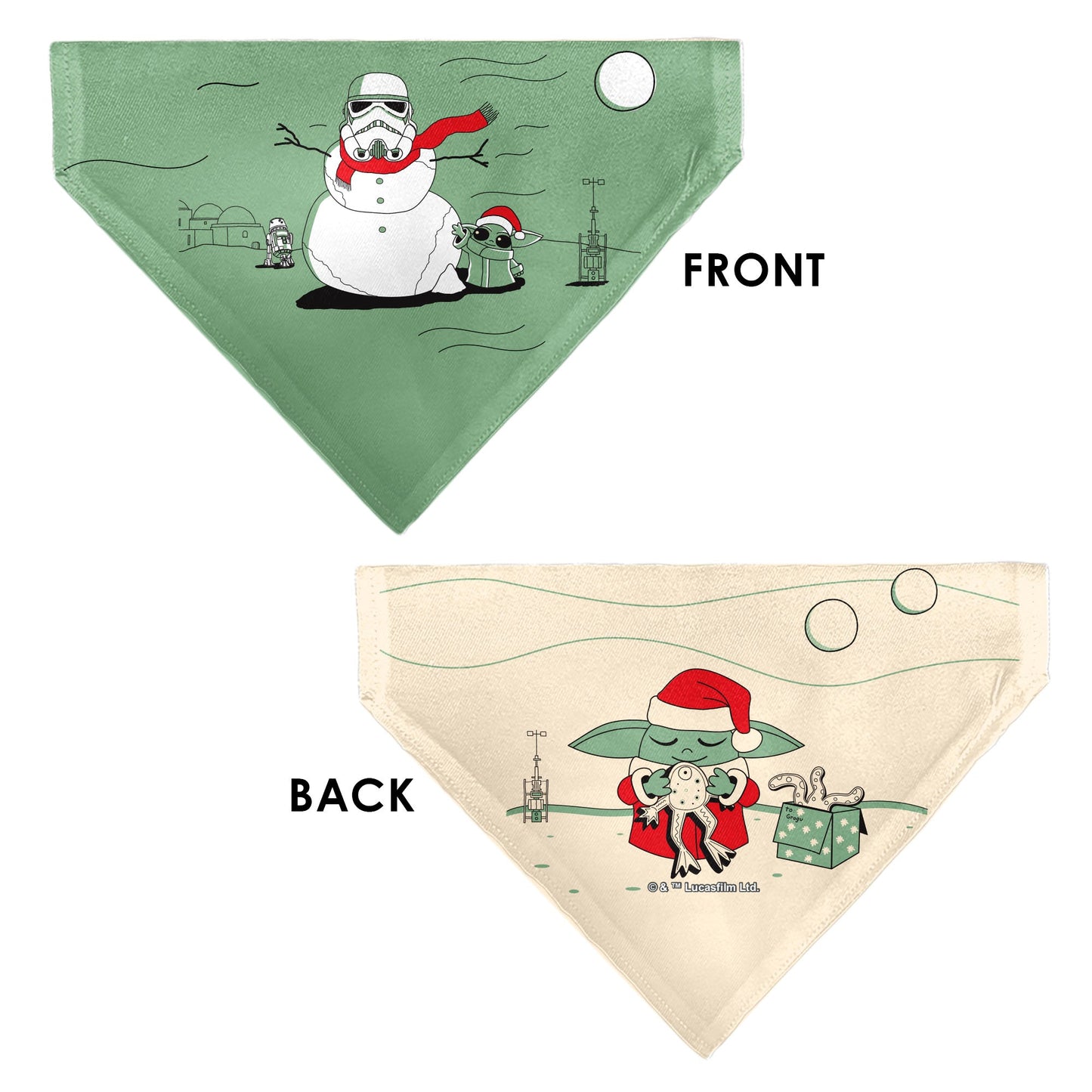 Pet Bandana - Star Wars Holiday Grogu Baby Yoga Santa Claus Scenes