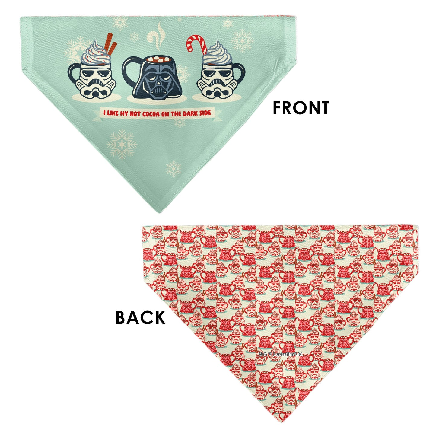 Pet Bandana - Star Wars Holiday HOT COCOA Quote Vader and Stormtrooper Mugs