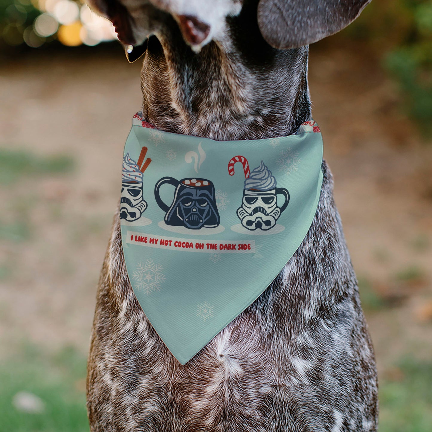Pet Bandana - Star Wars Holiday HOT COCOA Quote Vader and Stormtrooper Mugs