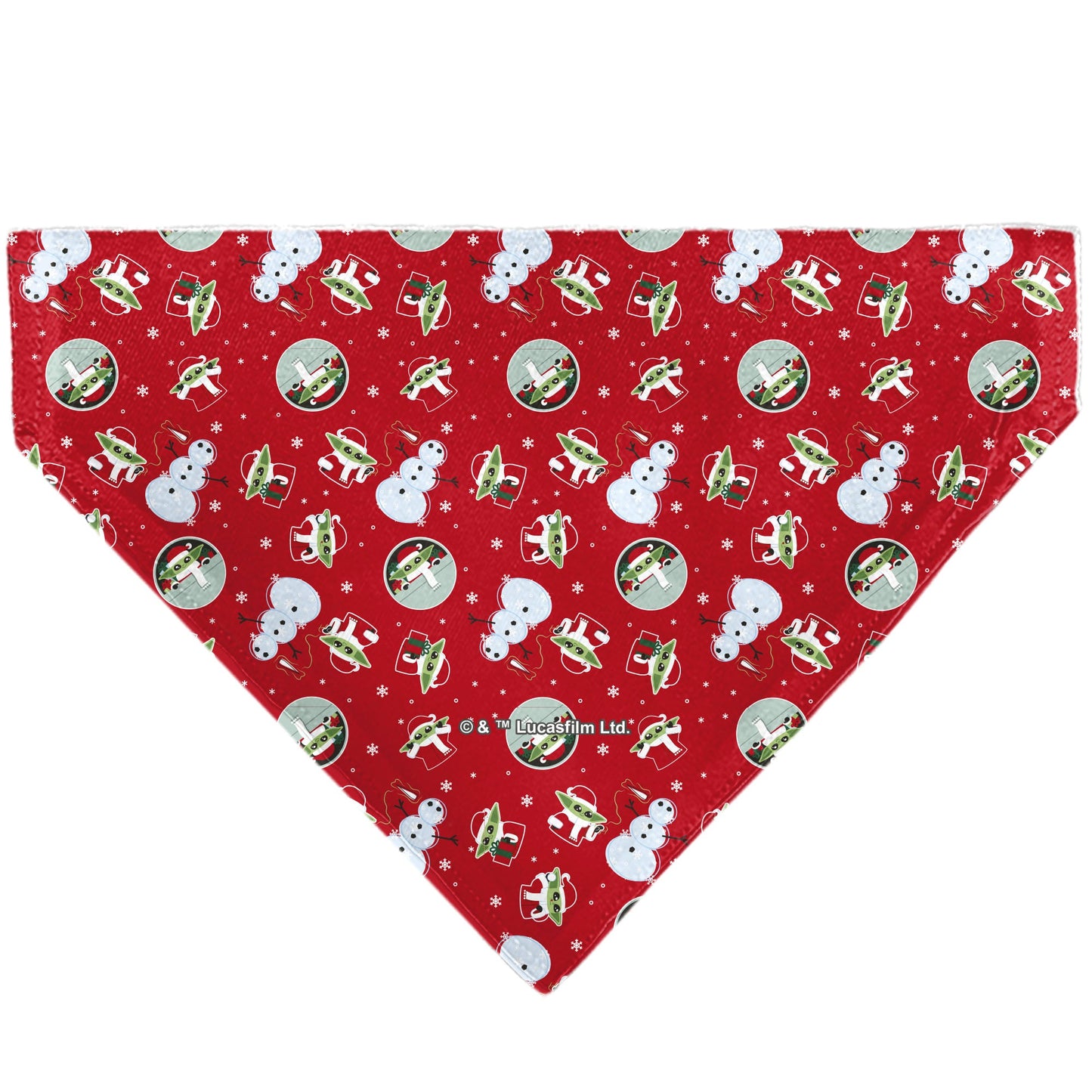 Pet Bandana - Star Wars Holiday Grogu Baby Yoga GALAXY GREETING'S Pose and Icons Red