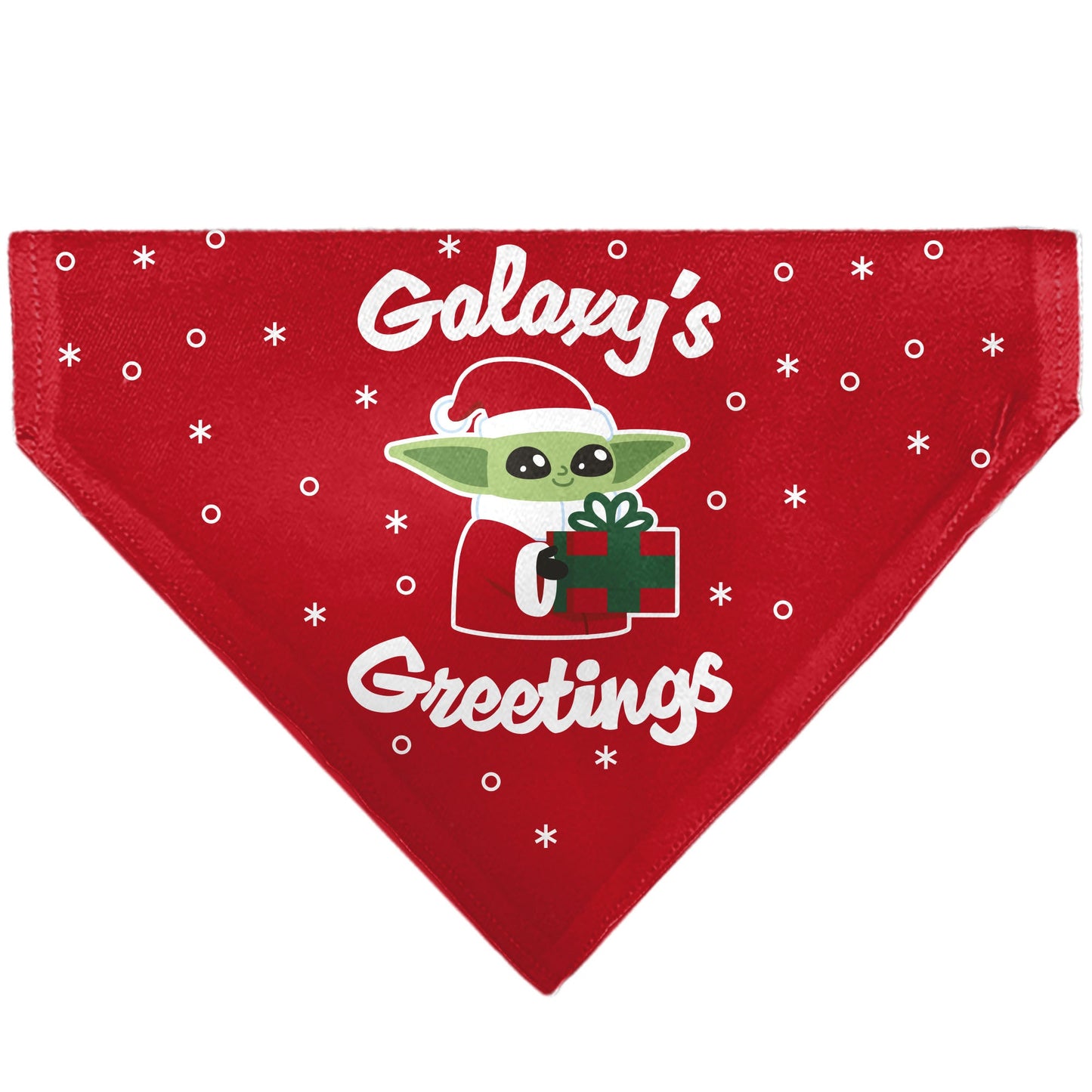 Pet Bandana - Star Wars Holiday Grogu Baby Yoga GALAXY GREETING'S Pose and Icons Red