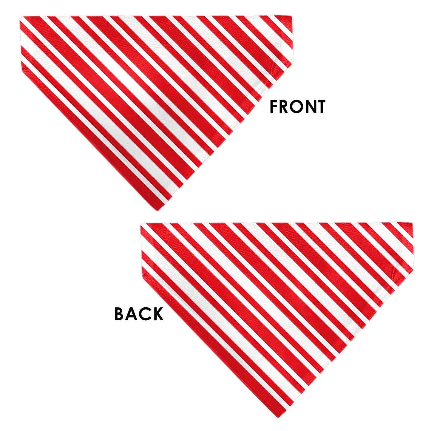 Pet Bandana - Candy Cane3 Stripe White/3-Red