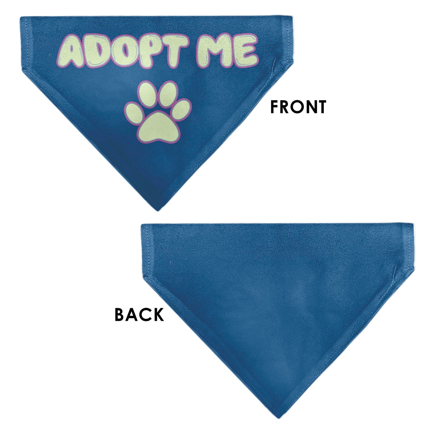 Pet Bandana - ADOPT ME Text and Paw Black/Lavender/Ivory
