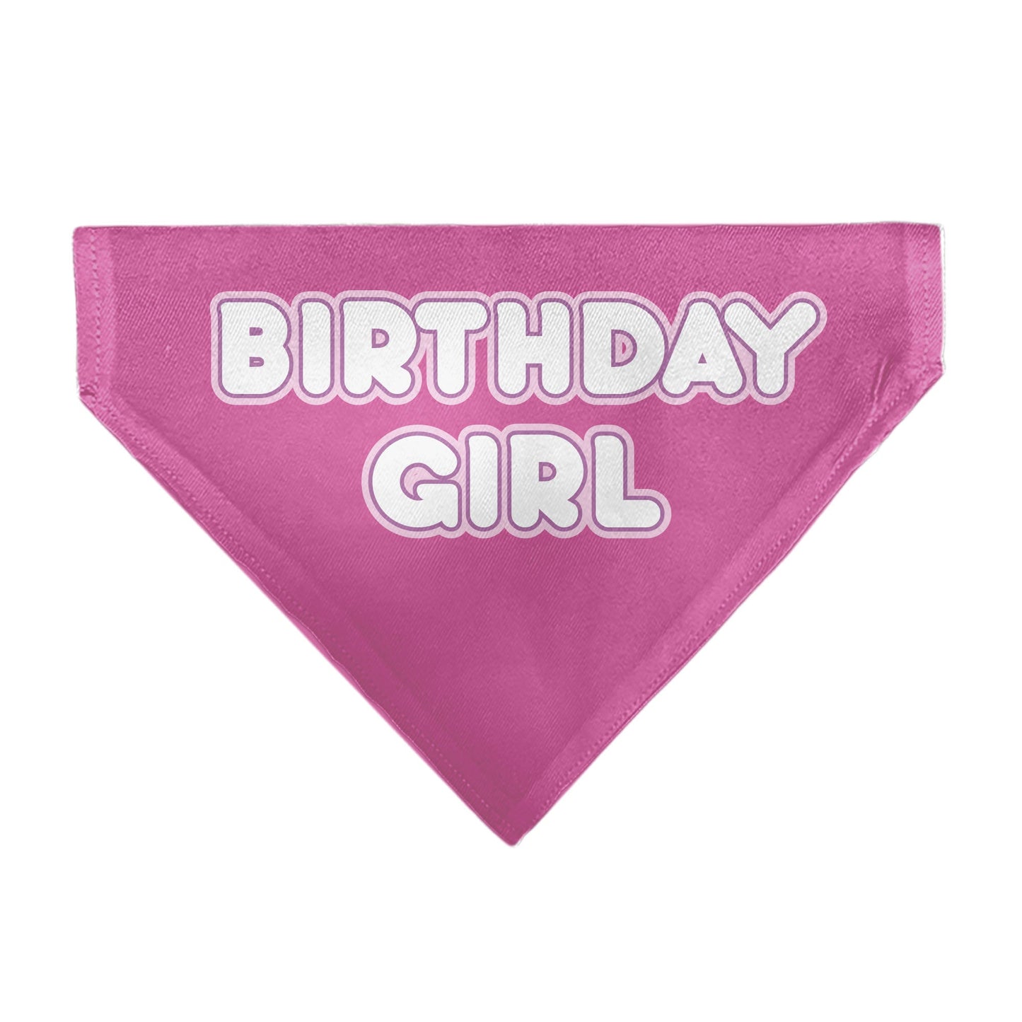 Pet Bandana - BIRTHDAY GIRL Text Pinks/White