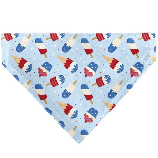 Pet Bandana - Stars and Stripes Desserts Scattered Baby Blue/Red/White/Blue