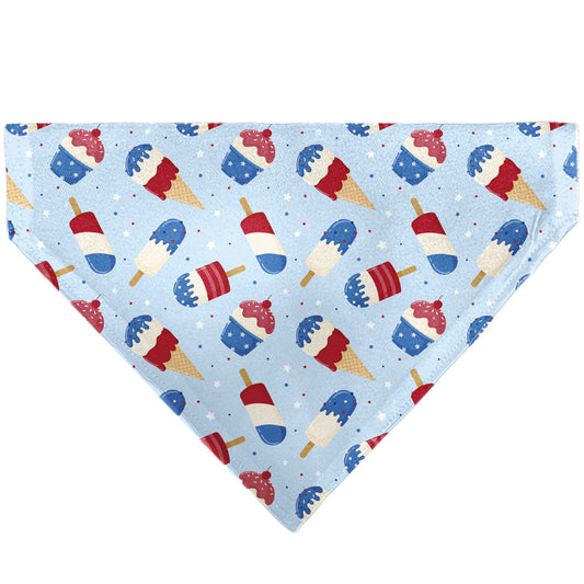 Pet Bandana - Stars and Stripes Desserts Scattered Baby Blue/Red/White/Blue