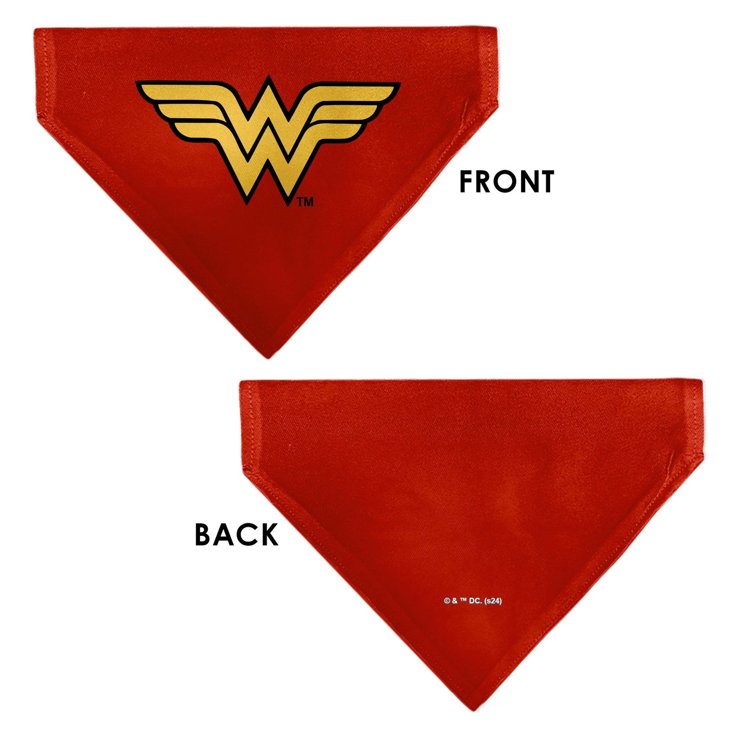 Pet Bandana - Wonder Woman WW Logo Red/Black/Yellow
