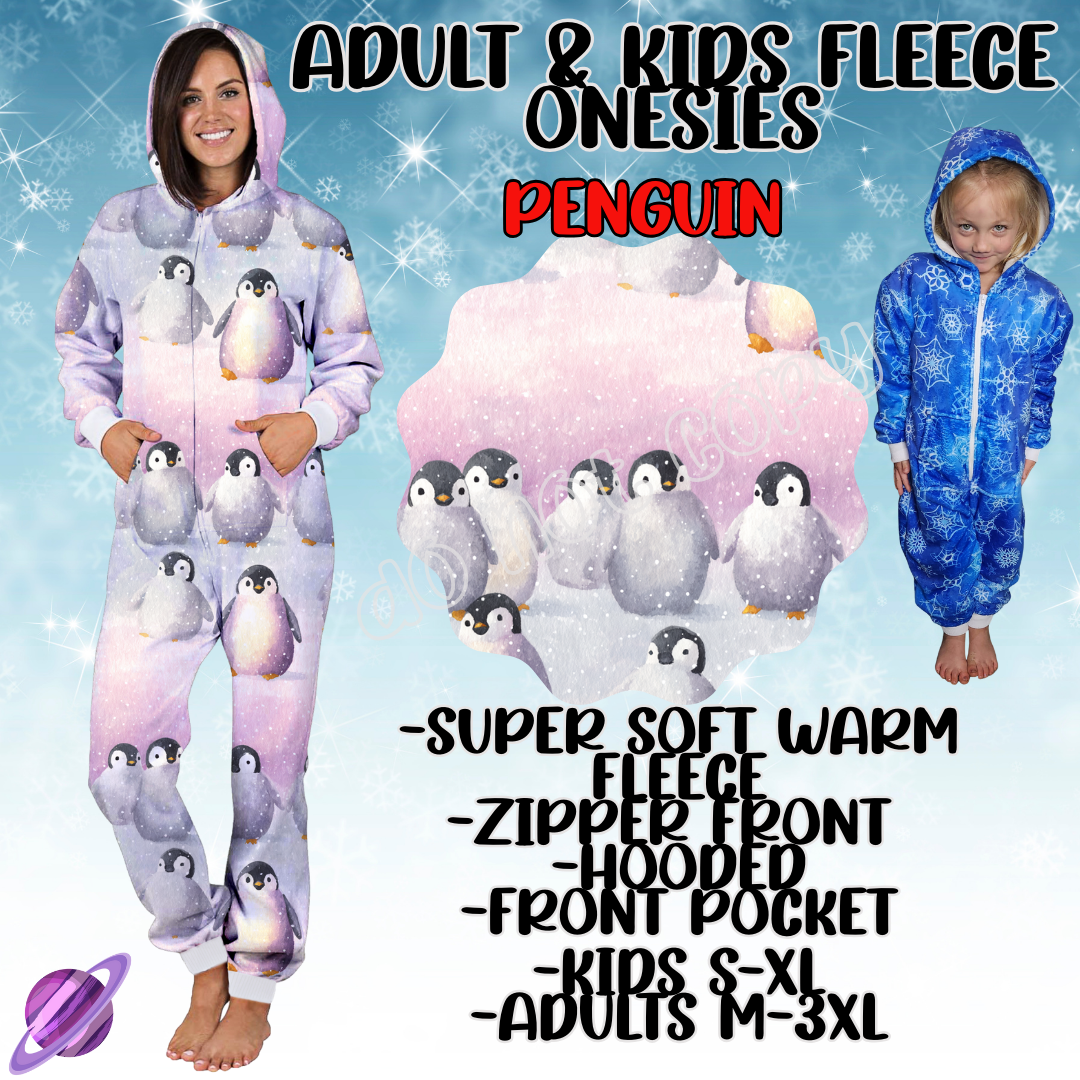 PENGUIN - ADULT & KIDS FLEECE ONESIES CLOSING 9/28
