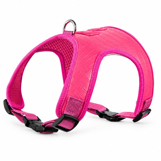 Pet Harness - Barbie Faux Crocodile Skin PU Pink