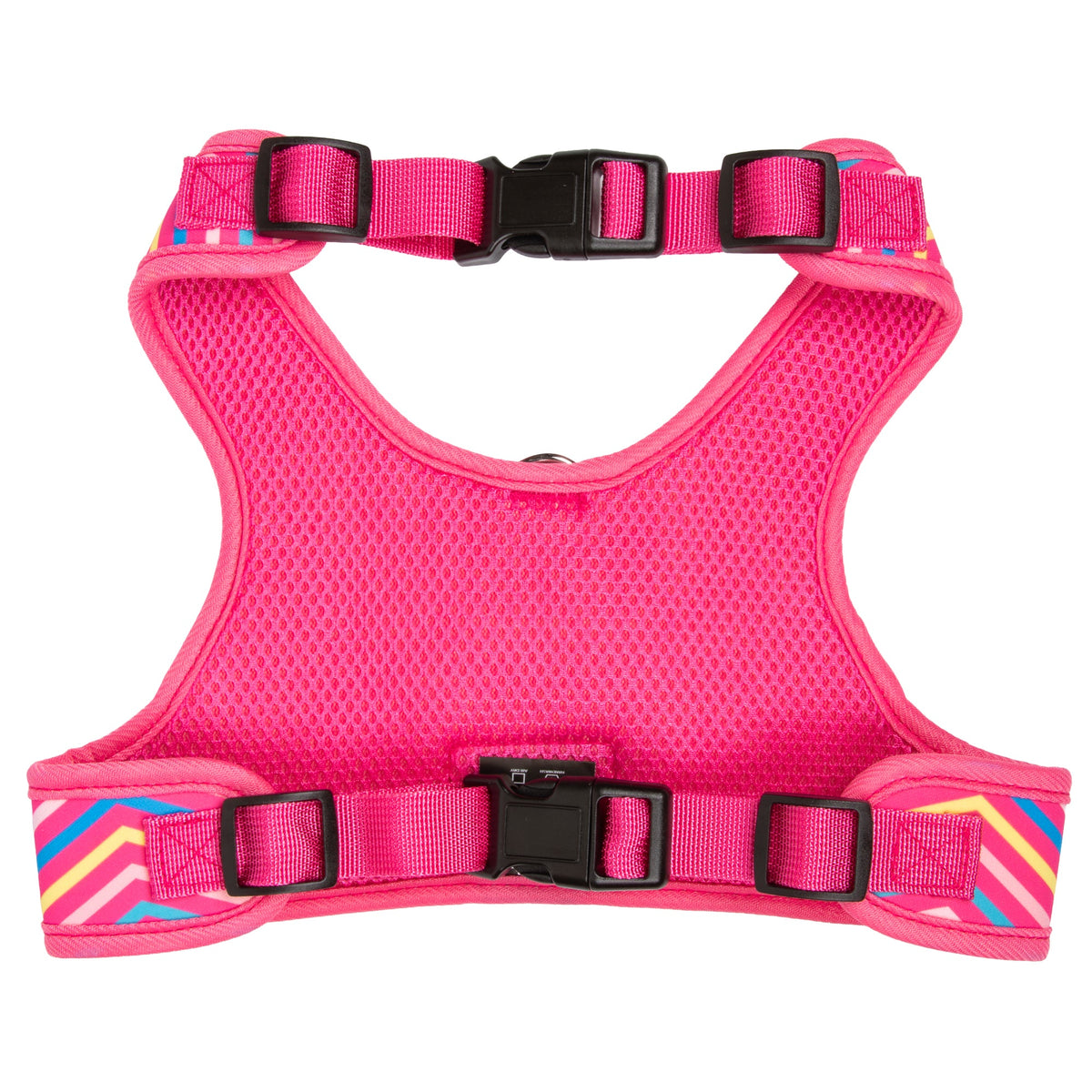 Pet Harness - Barbie Chevron Pink/Multi Color with "Belt and Buckle"