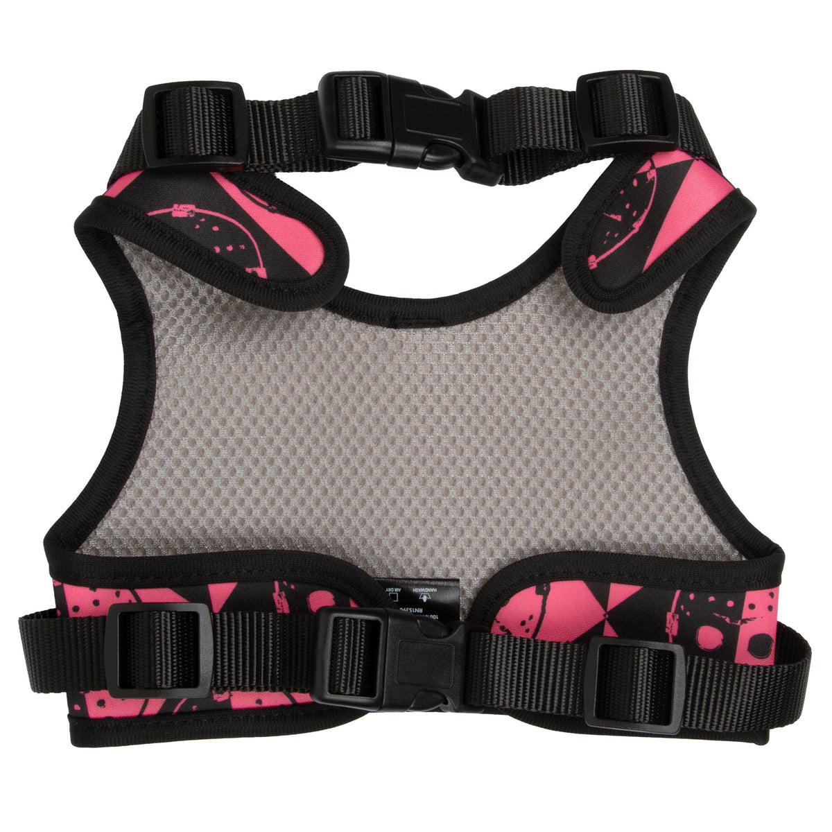 Pet Harness - Friday the 13th Jason Mask Diamond Split Black/Pink