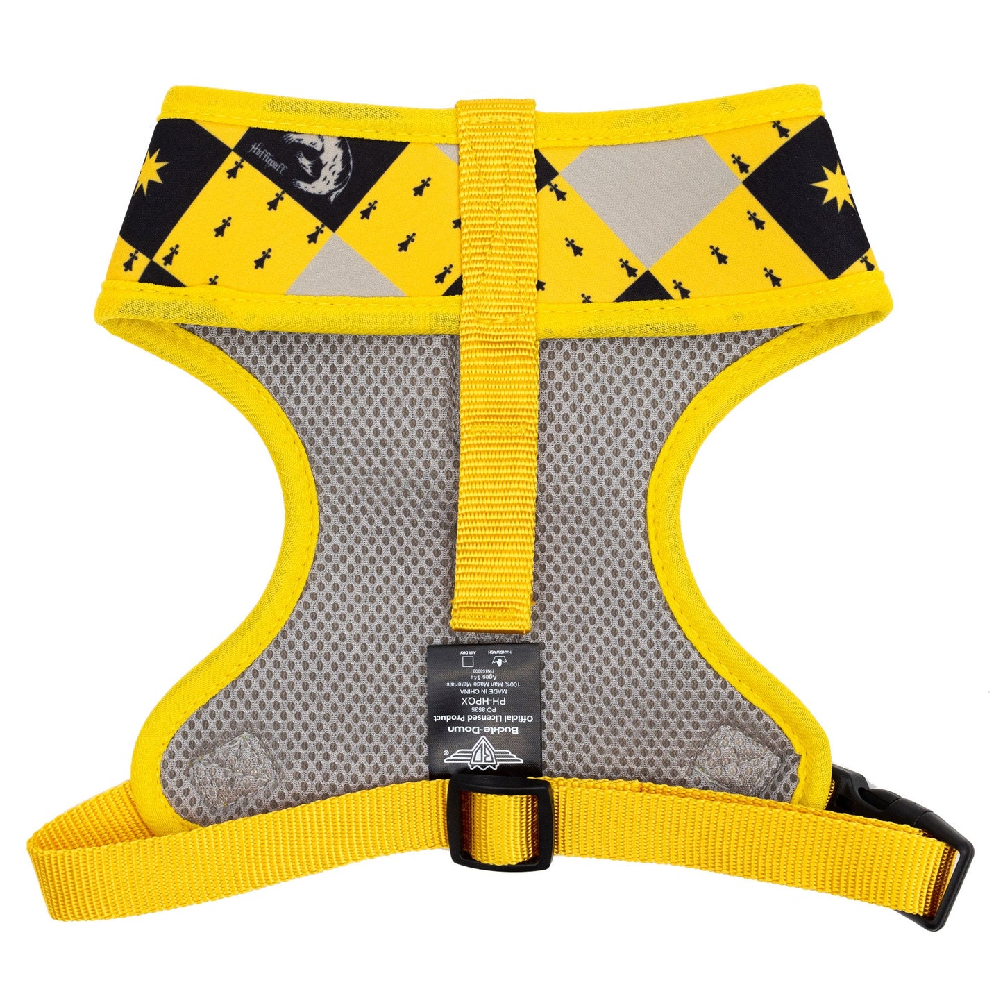 Pet Harness - Harry Potter Hufflepuff Checker Yellow/Black