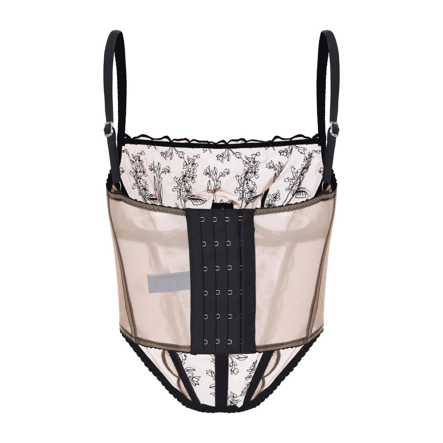 Kim High-Neck Embroidery Bustier on Jelly Fabric