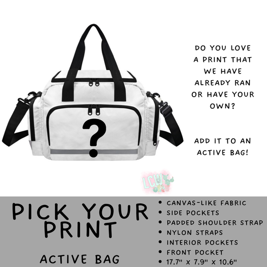 Batch #500 - Active Armor Collection - Closes 3/6 - ETA early May - Pick Your Print Active Bag