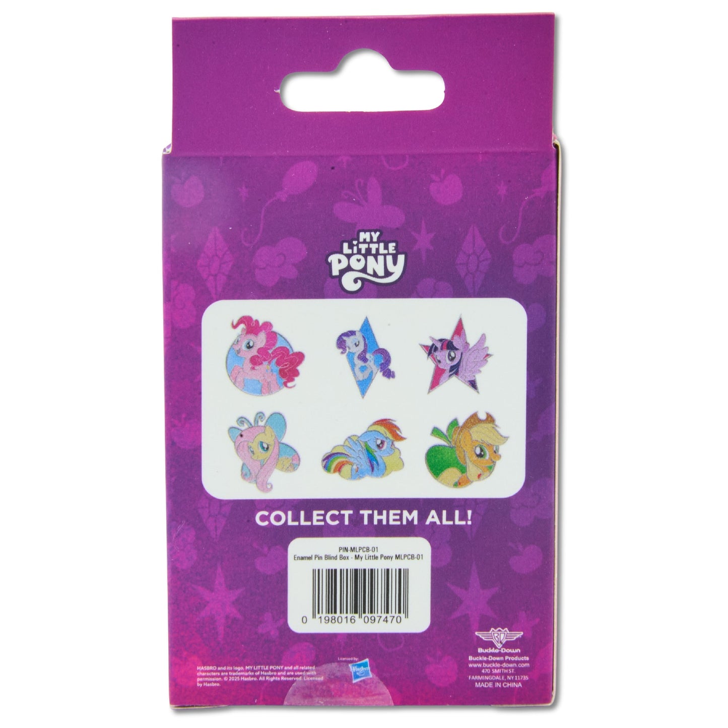 My Little Pony Mystery Enamel Pin Blind Box Series, Applejack, Fluttershy, Pinkie Pie, Rainbow Dash, Rarity, Twilight Sparkle