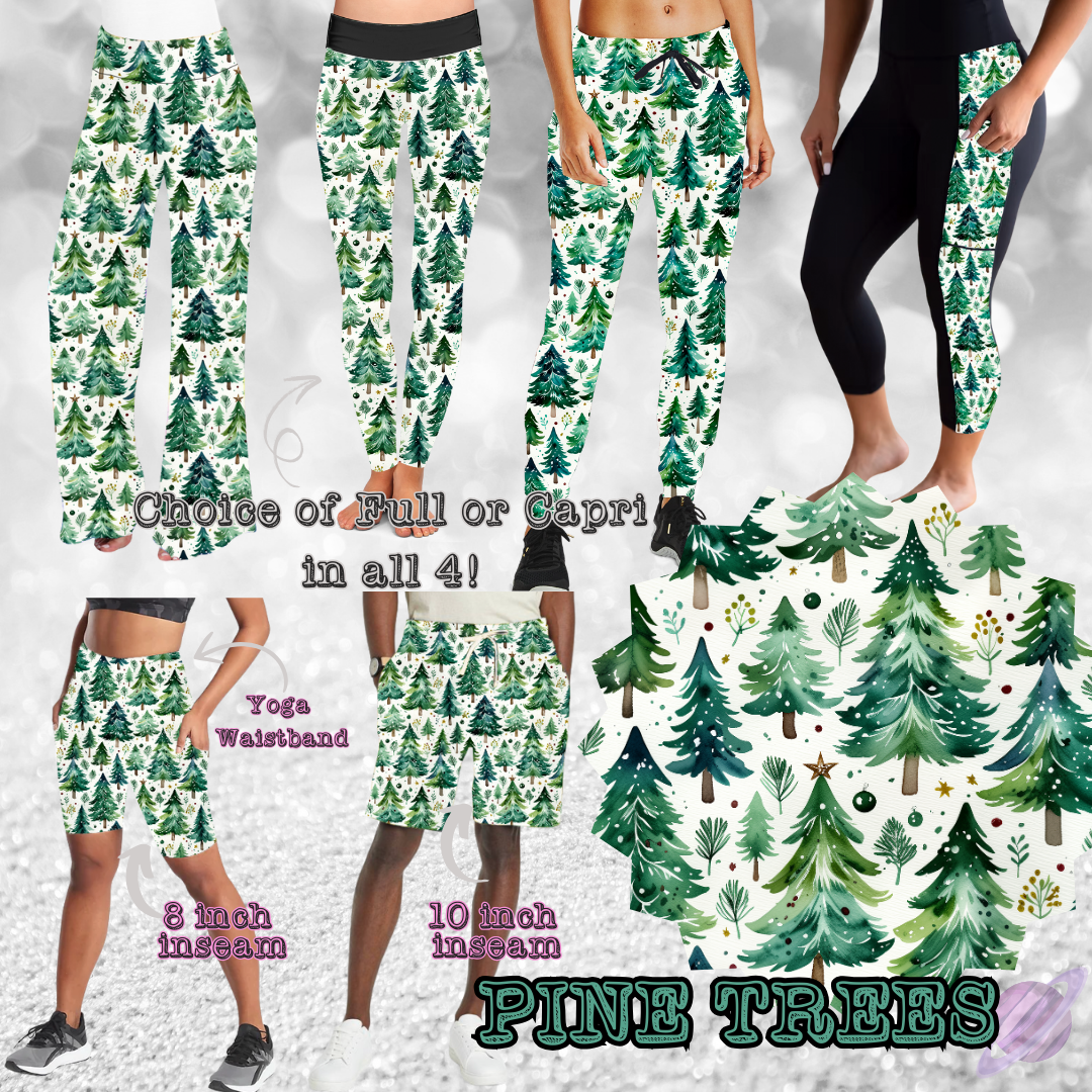 PINE TREES -XMAS RUN-6 STYLE BOTTOMS-PREORDER CLOSING 9/13