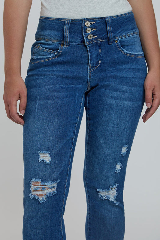 Women's Petite WannaBettaButt 3 Button Skinny Ankle Sustainable Jean