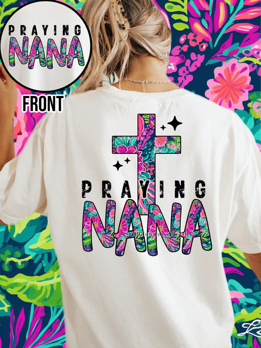 PRAYING NANA DOUBLE SIDED TEE