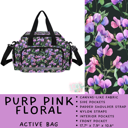 Batch #500 - Active Armor Collection - Closes 3/6 - ETA early May - Purp Pink Floral Active Bag