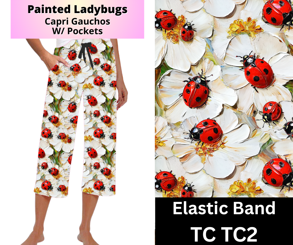 Painted Ladybugs Capri Gauchos