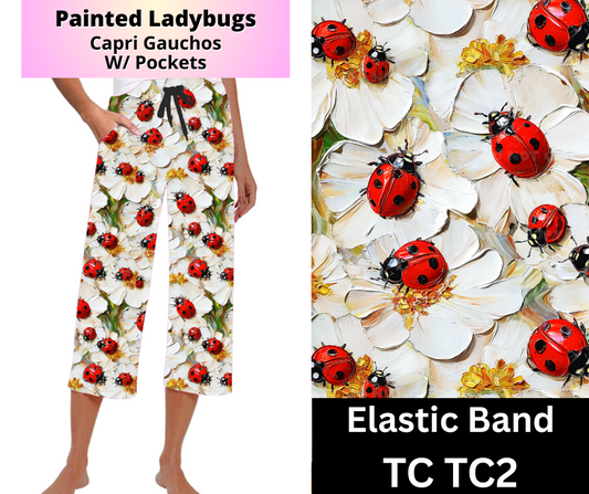Painted Ladybugs Capri Gauchos