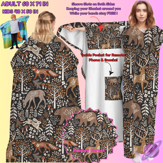 WEARABLE THROW RUN-PAISLEY FOREST-PREORDER CLOSING 8/31-  ETA LATE NOV./EARLY DEC.