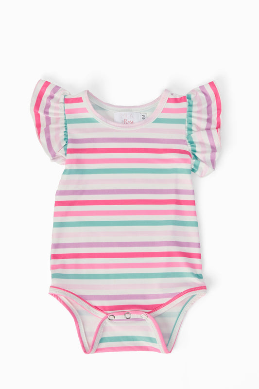 Pastel Stripes S/S Flutter Bodysuit