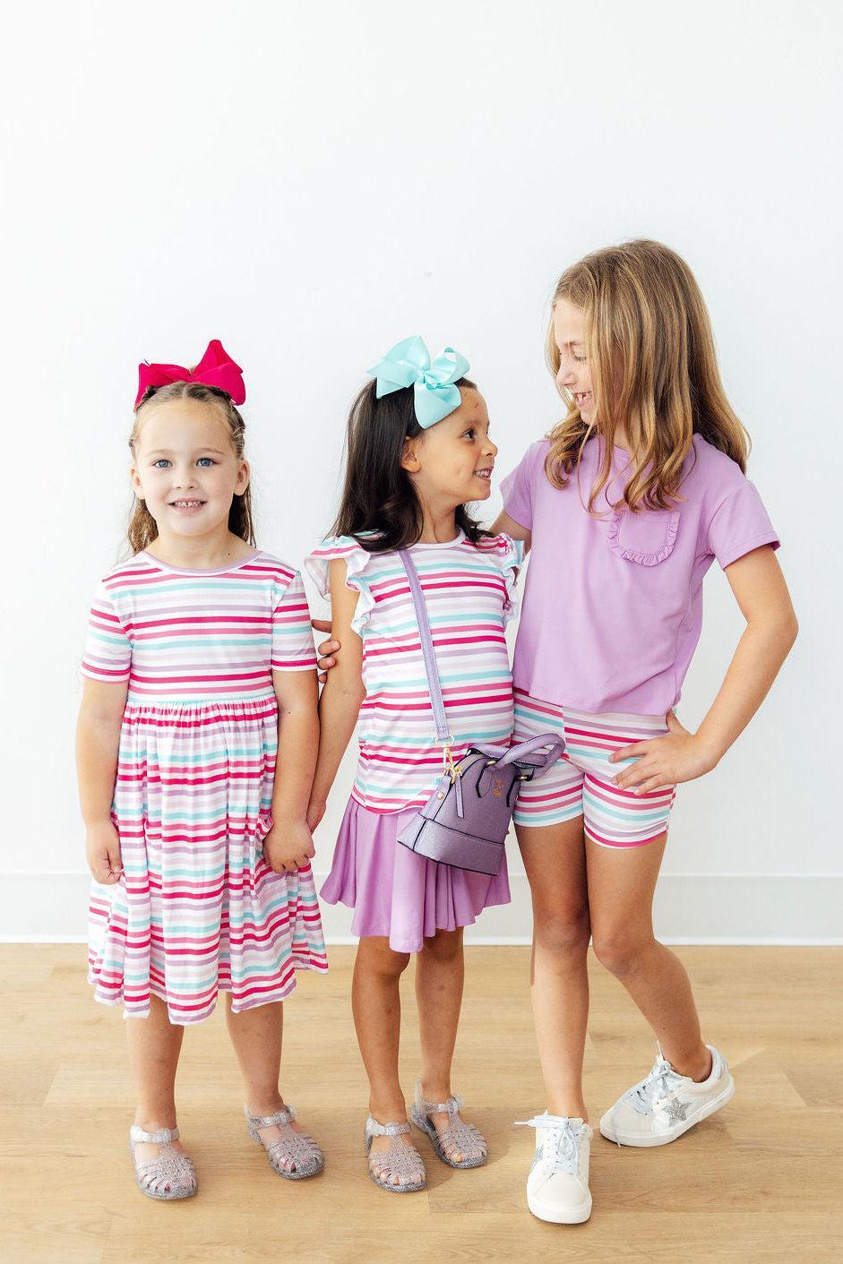 Pastel Stripes Twirl Shorts