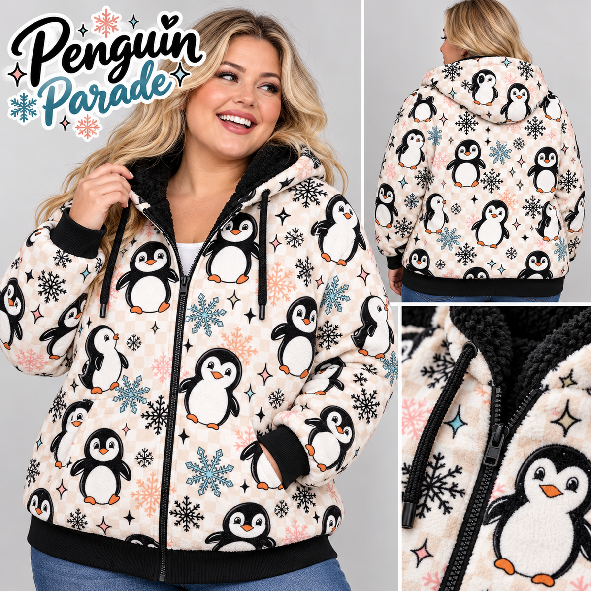 Penguin Parade-FLEECE LINED HOODED JACKET-PREORDER CLOSING 11/9, ETA LATE JAN.