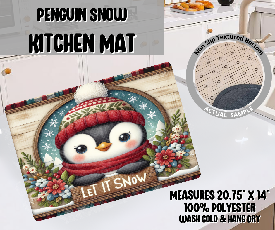 Penguin Snow Kitchen Mat