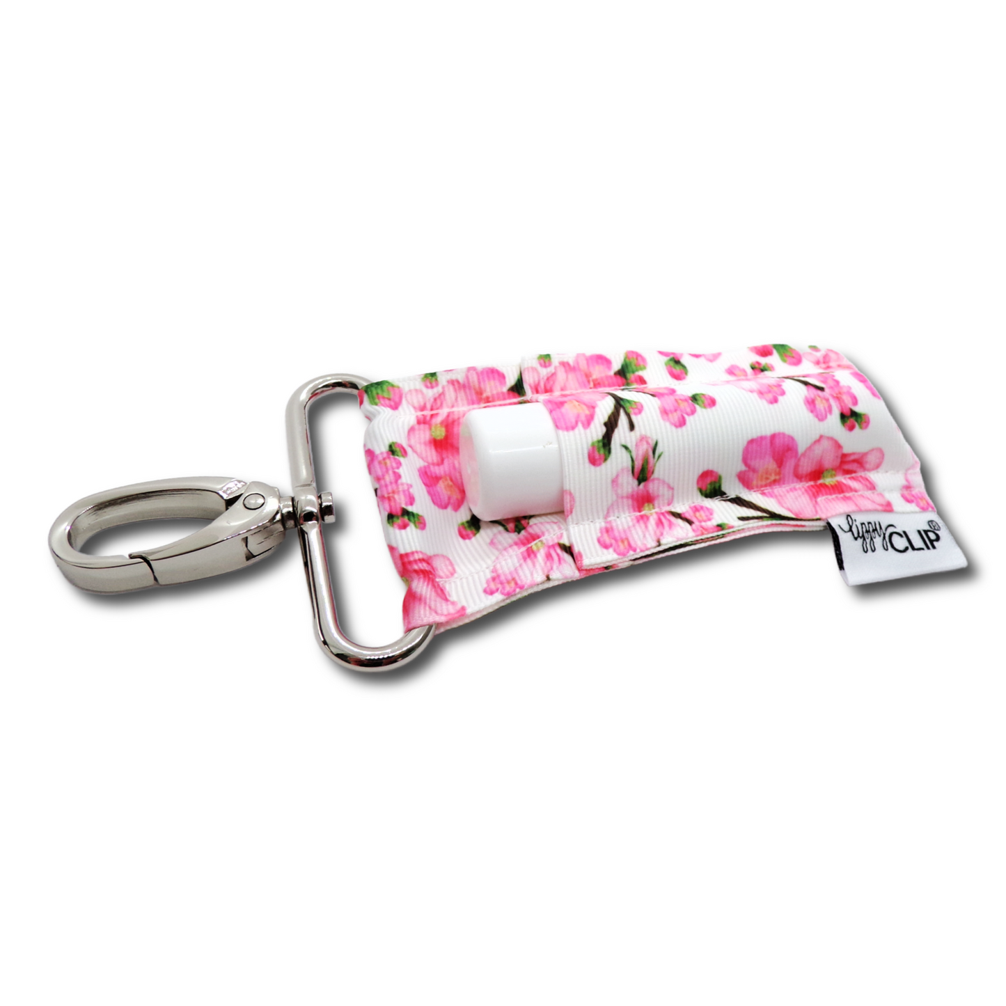 Pink Cherry Blossoms LippyClip KISS for larger lip balms, essential oil rollers, etc.